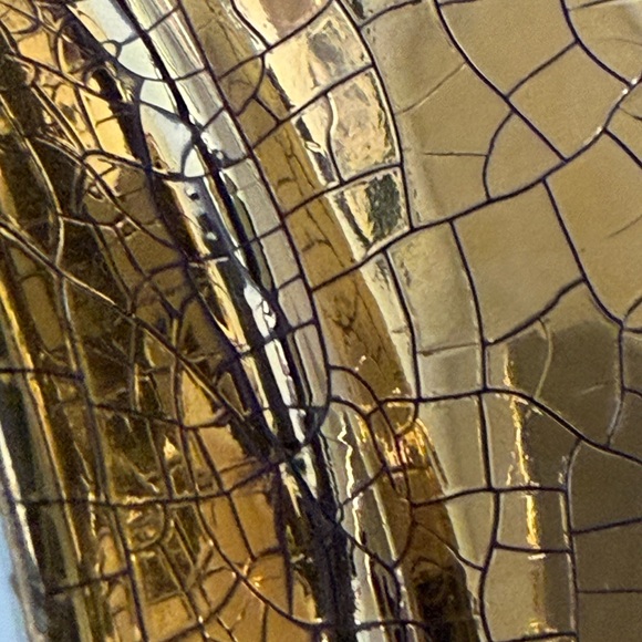 L’OBJET Gold Crackled and Cobalt Blue Centerpiece Decorative Bowl - Picture 8 of 10